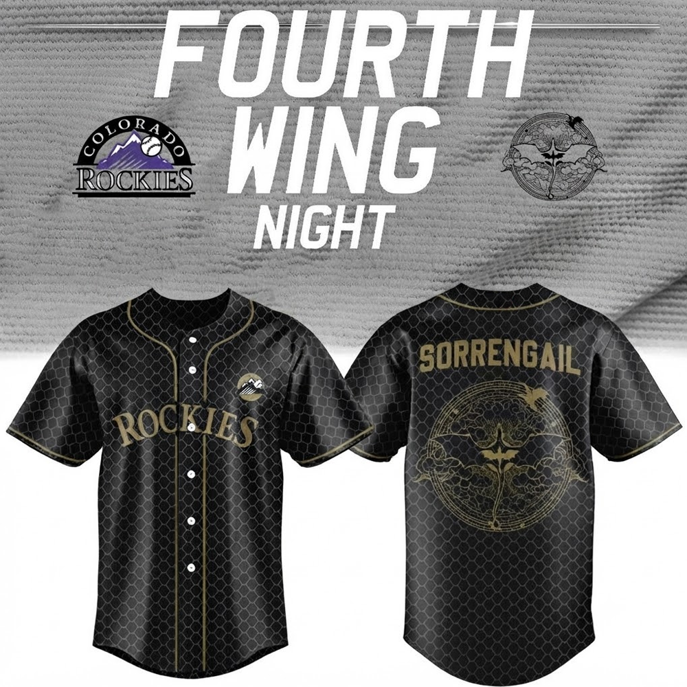 Custom Name - Rockies x Fourth Wing Night Baseball Jersey - All Size