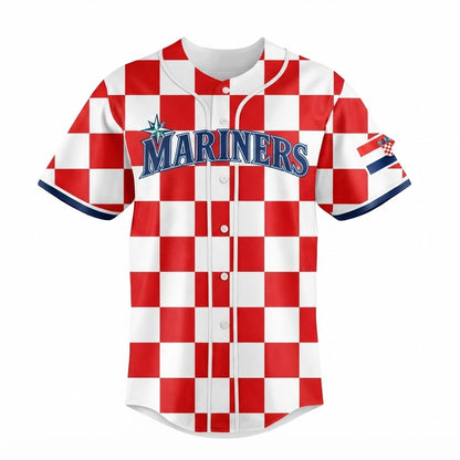 Custom Name - Mariners x Croatian Heritage Night Baseball Jersey - All Size