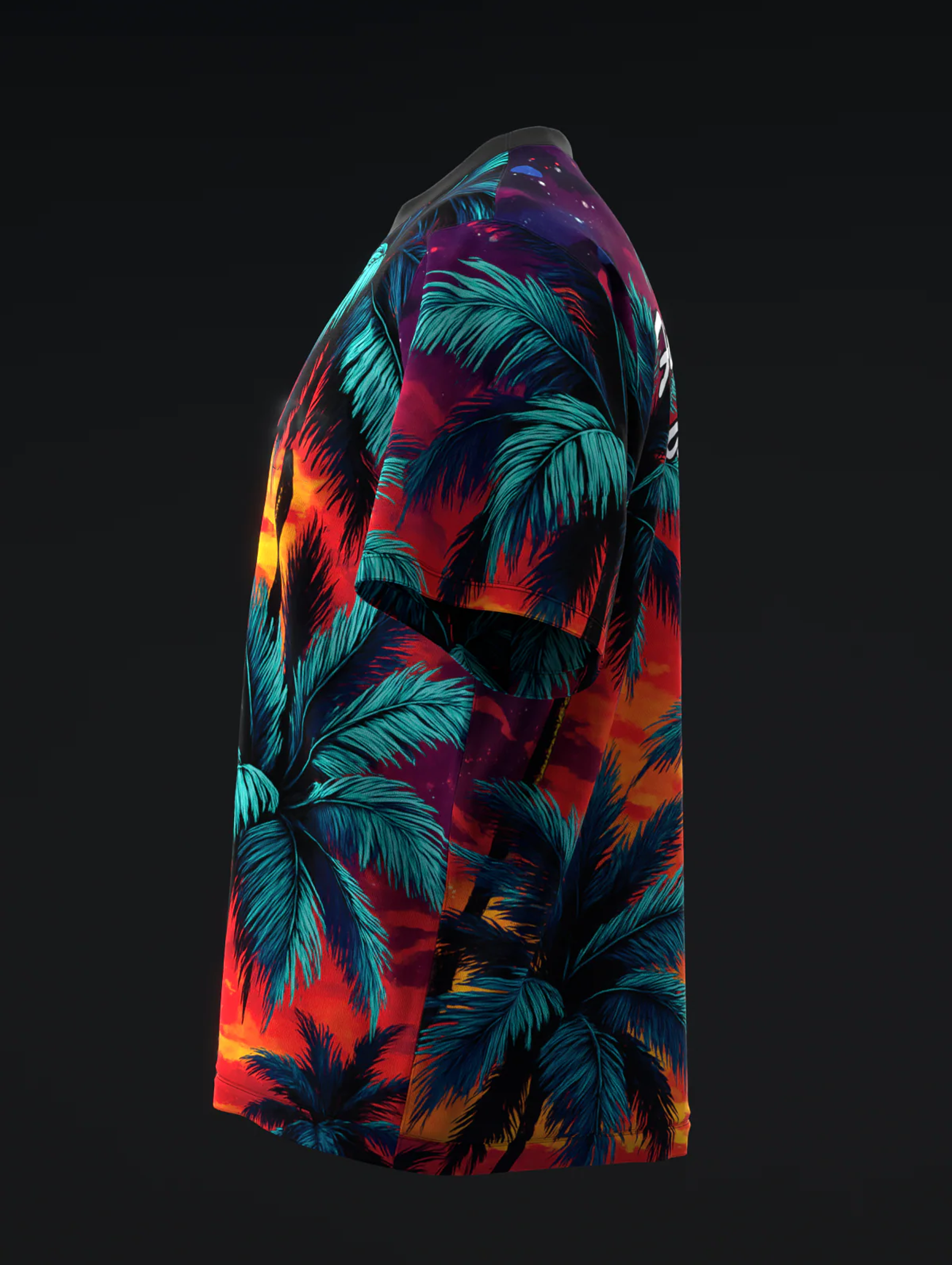 Custom Name - Sunset Palms Vibrant Bowling Jersey - All Size
