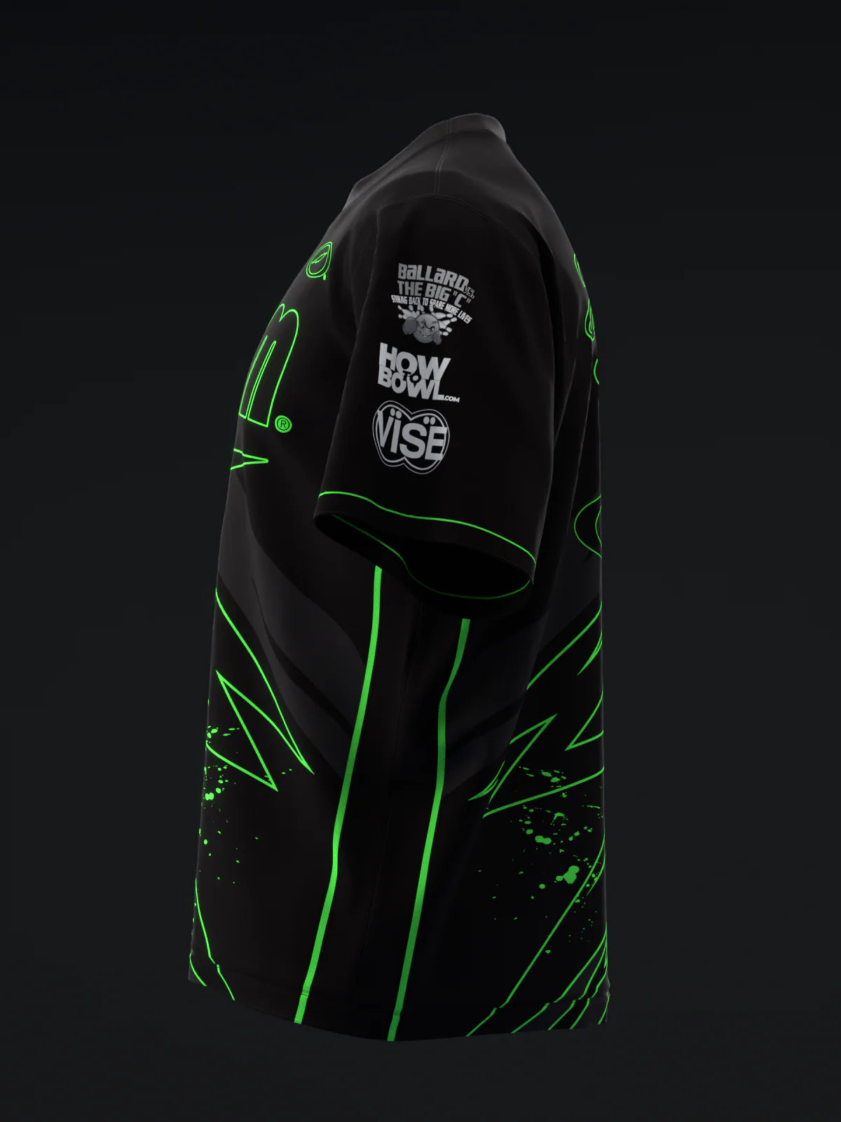 Custom Name - Darren Tang 2024 Blackout Black Neon Green Bowling Jersey - All Size