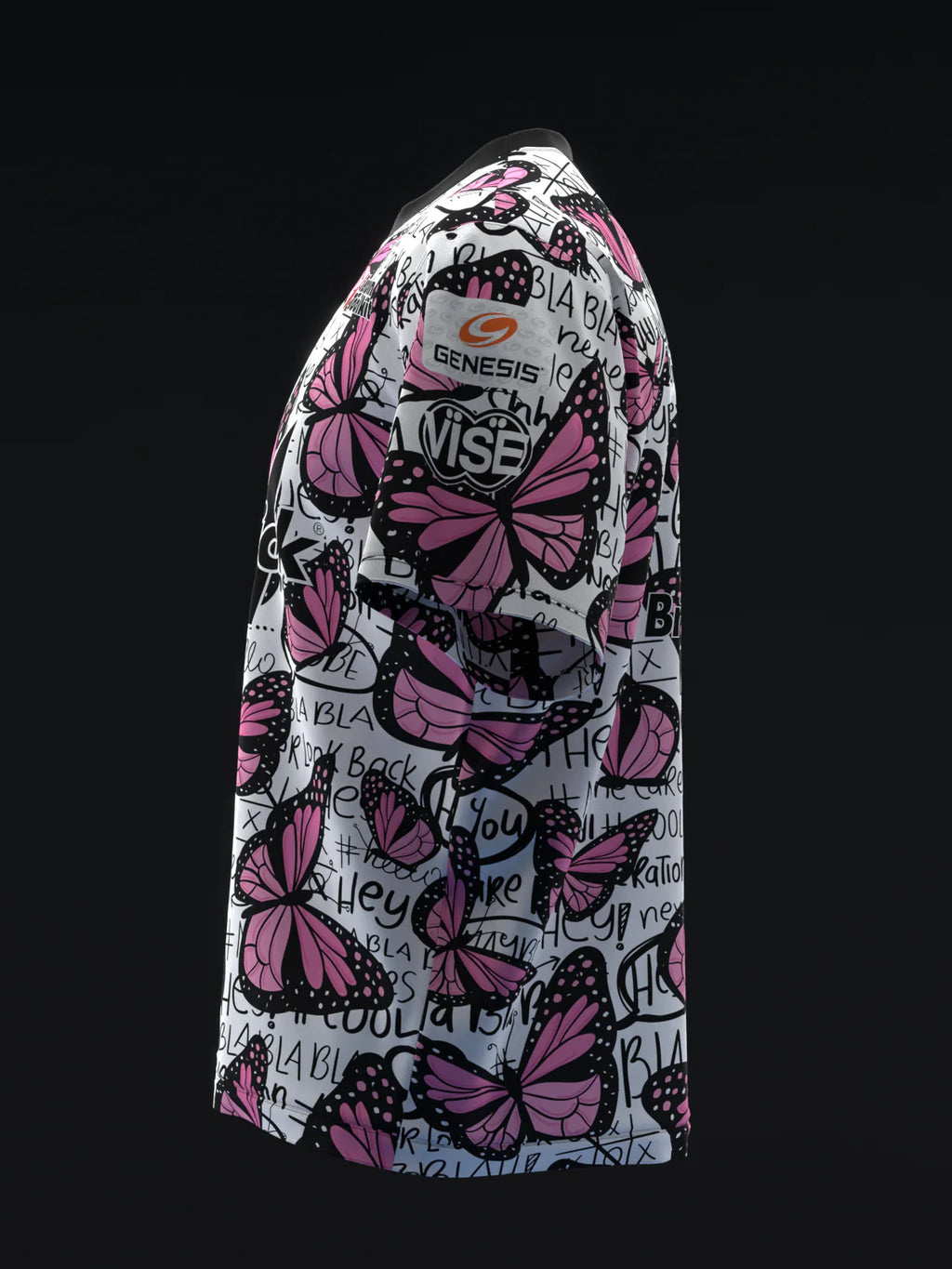 Custom Name - Ashly Galante Pink Butterflies Bowling Jersey - All Size