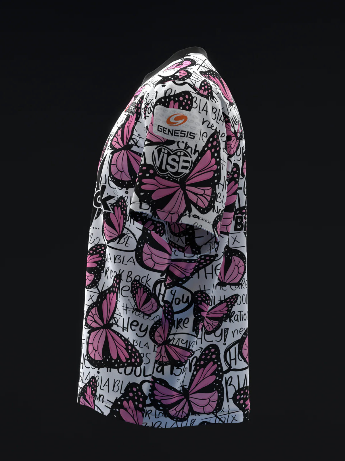 Custom Name - Ashly Galante Pink Butterflies Bowling Jersey - All Size