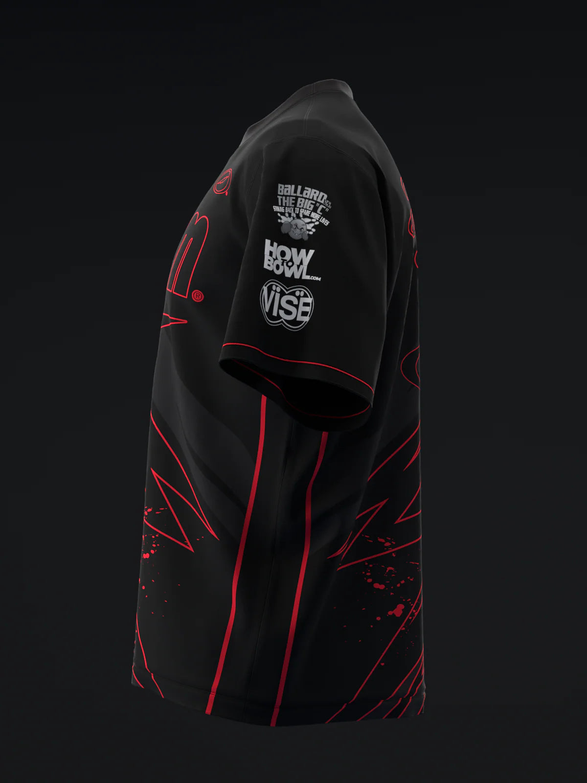 Custom Name - Darren Tang 2024 Blackout Black Red Bowling Jersey - All Size