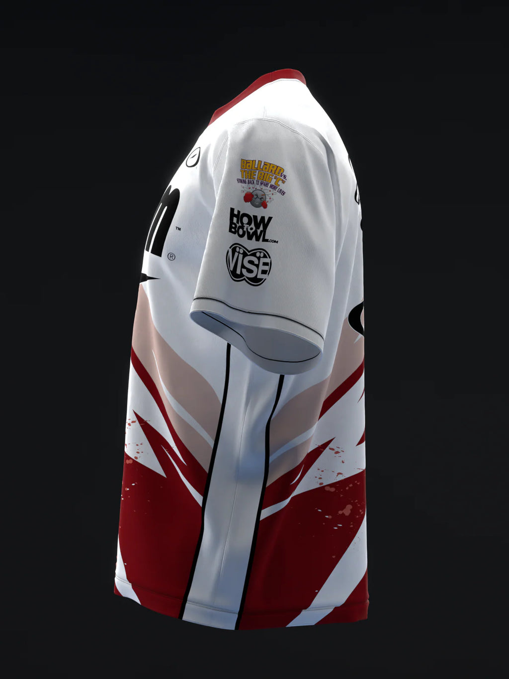 Custom Name - Darren Tang Lightning White Maroon Bowling Jersey - All Size