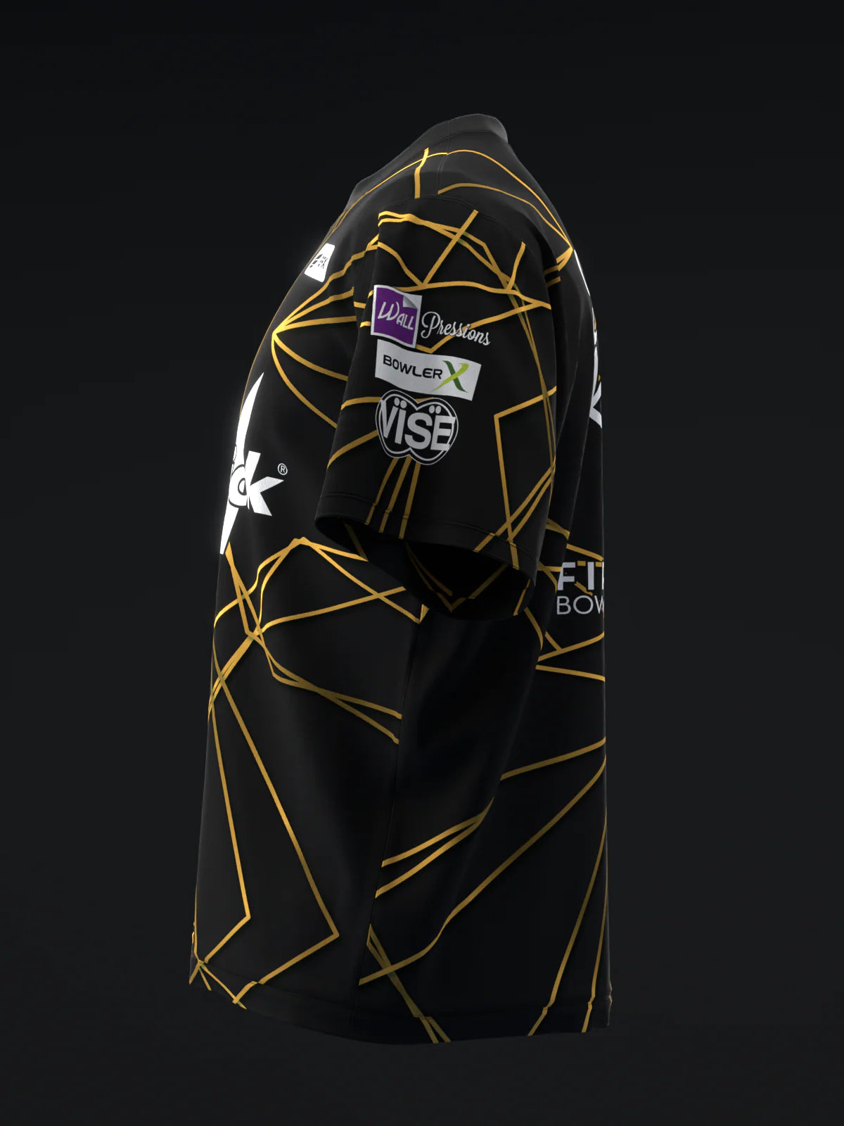 Custom Name - Sarah Klassen Geometrical Polyhedron Black Bowling Jersey - All Size