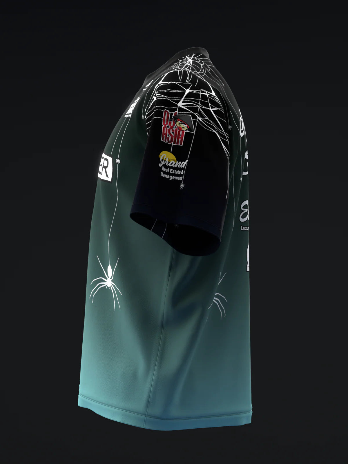 Custom Name - Mallory Clark Ombre Spiders Teal Bowling Jersey - All Size