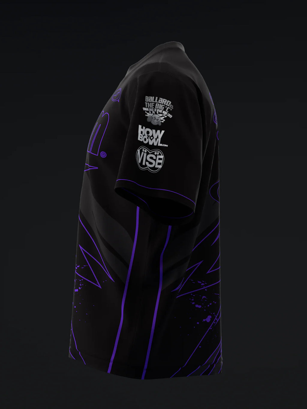 Custom Name - Darren Tang 2024 Blackout Black Neon Purple Bowling Jersey - All Size
