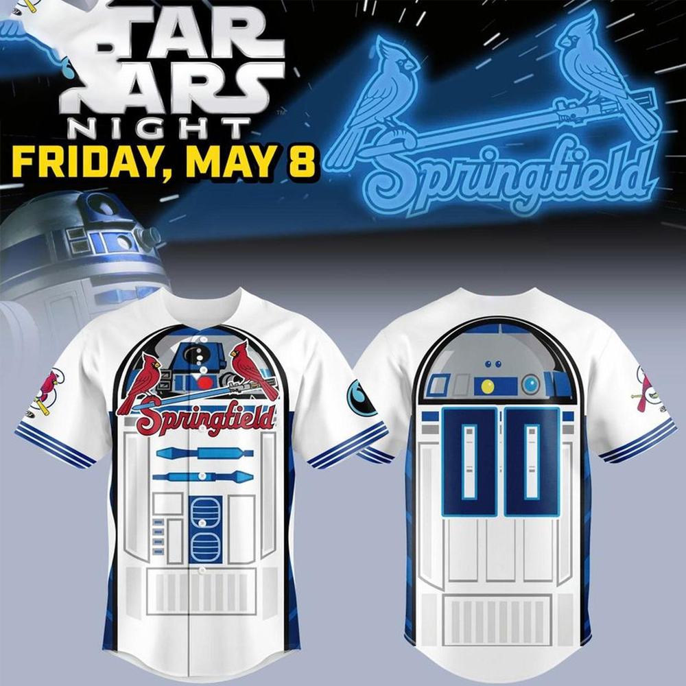 Custom Name - Cardinals 2026 Star Wars Night R2-D2 Baseball Jersey - All Size