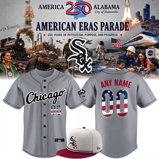 Custom Name - White Sox x USA 250 Fourth of July Baseball Jersey - All Size
