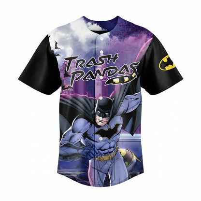 Custom Name - Trash Pandas x Batman Superhero Night Baseball Jersey - All Size