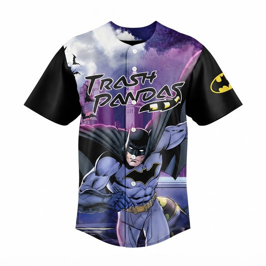 Custom Name - Trash Pandas x Batman Superhero Night Baseball Jersey - All Size