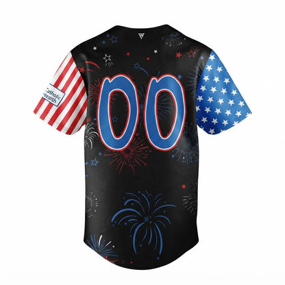 Custom Name - Ducks Celebrating 4th of July 2026 Fireworks Baseball Jersey - All Size