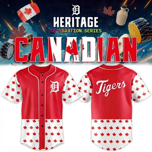 Custom Name - Tigers Canadian Heritage 2026 Baseball Jersey - All Size