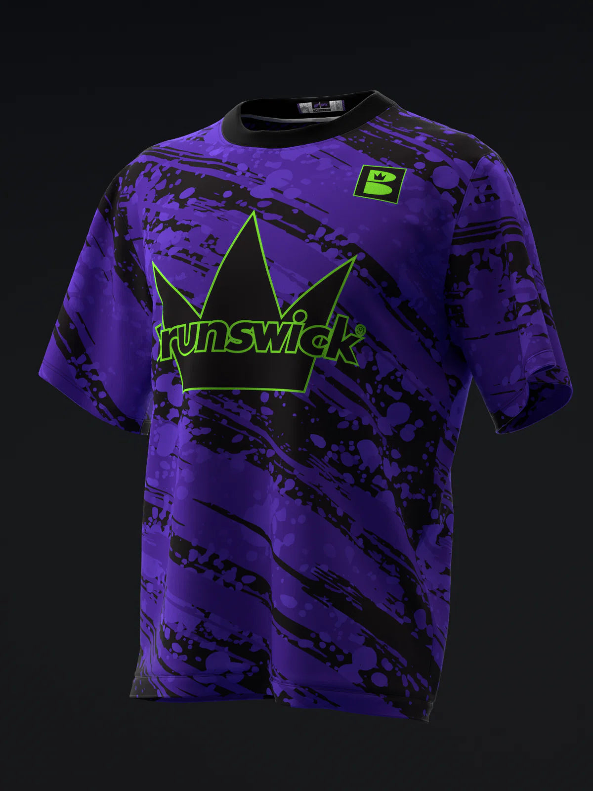 Custom Name - Brunswick Crown 78U Neon Bowling Jersey - All Size