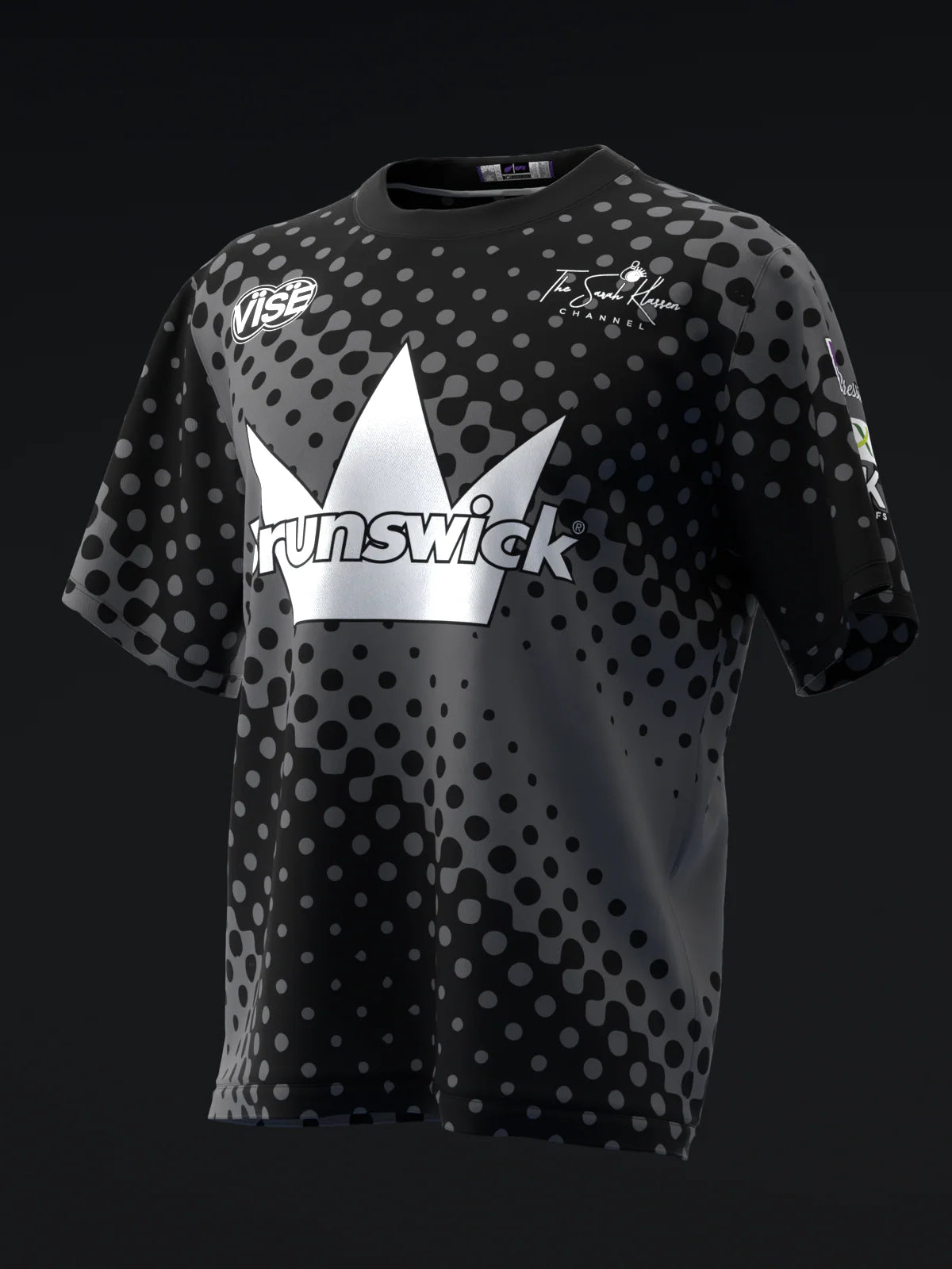 Custom Name - Sarah Klassen 2026 Charcoal Halftone Bowling Jersey - All Size