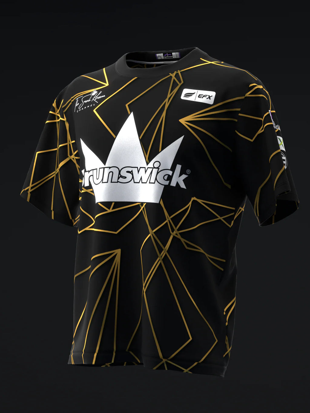 Custom Name - Sarah Klassen Geometrical Polyhedron Black Bowling Jersey - All Size