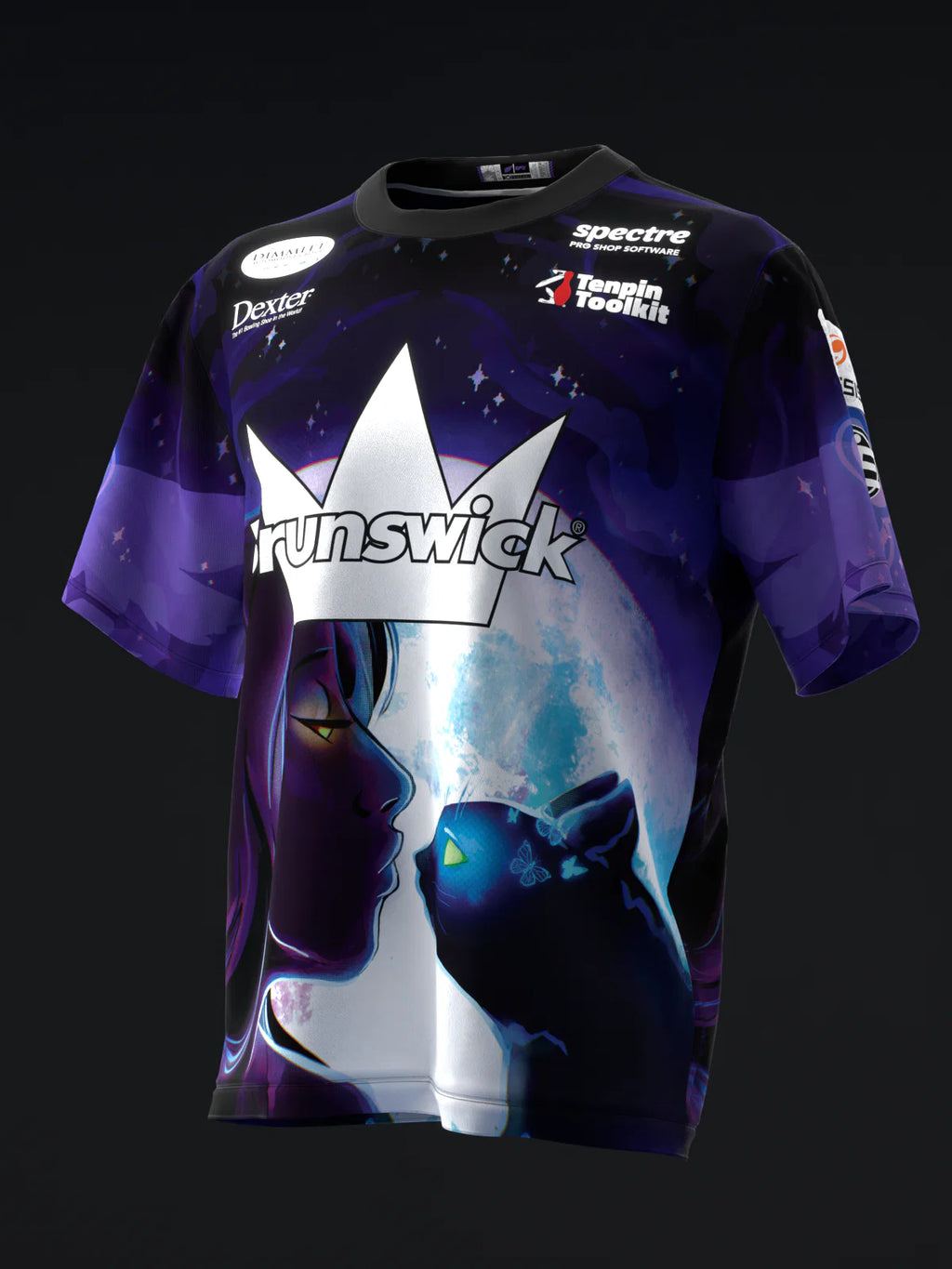 Custom Name - Ashly Galante Black Cat Bowling Jersey - All Size