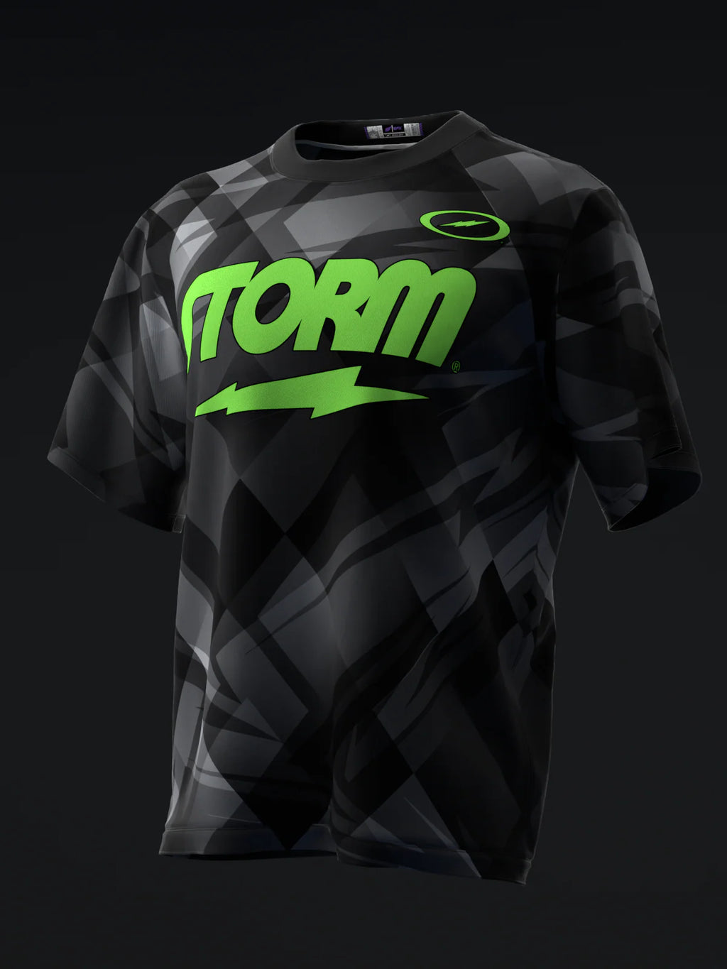 Custom Name - Storm Pitch Black Bowling Jersey - All Size