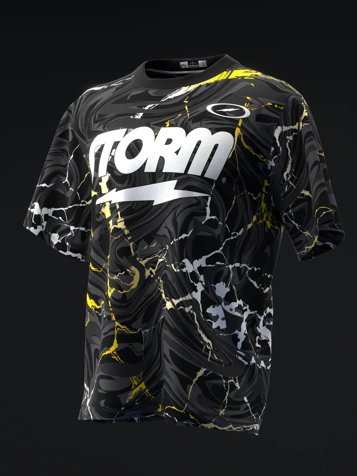 Custom Name - Storm Lightning Blackout Bowling Jersey - All Size