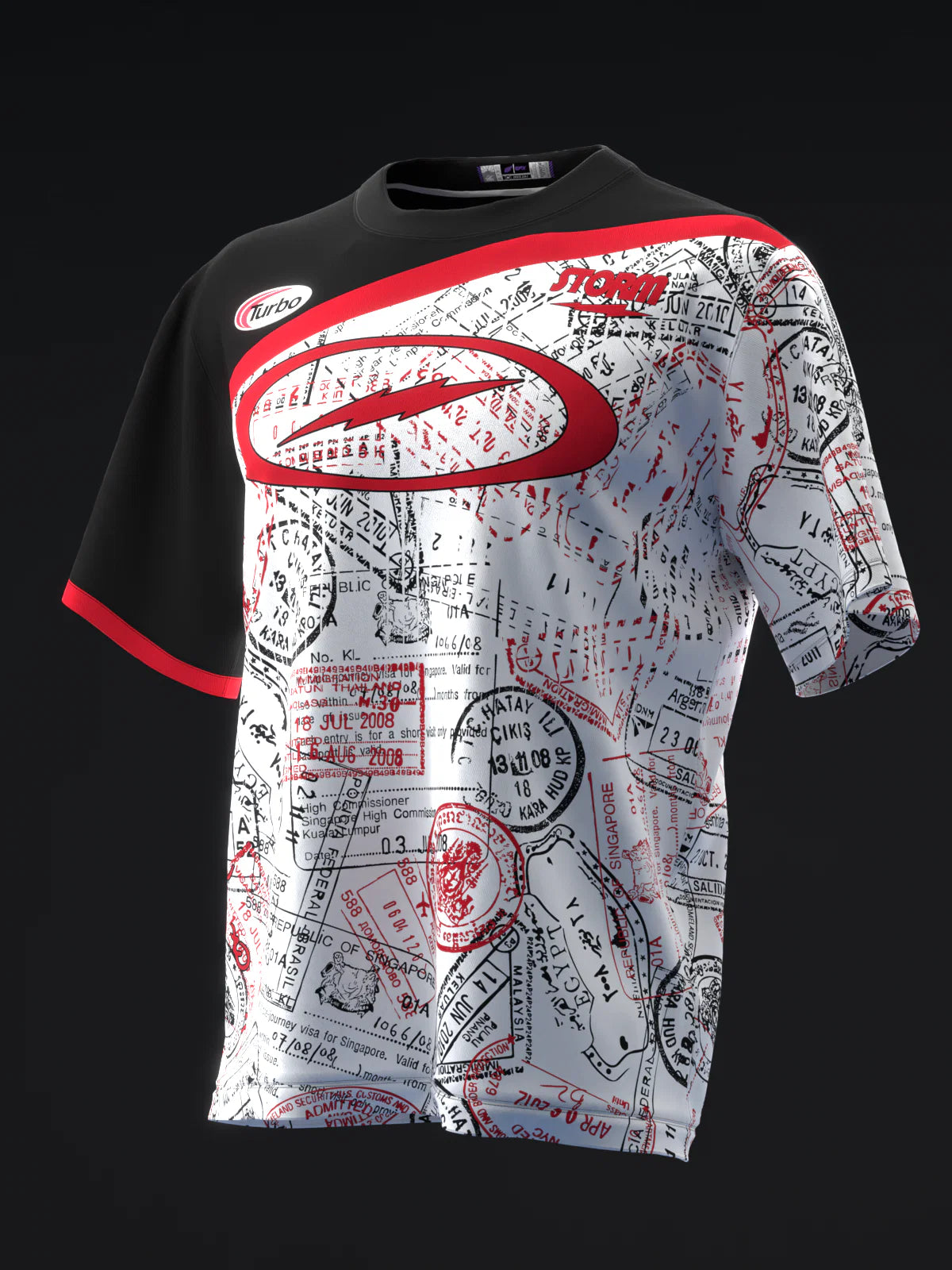 Custom Name - Victoria Varano Stamps Black White Red Bowling Jersey - All Size