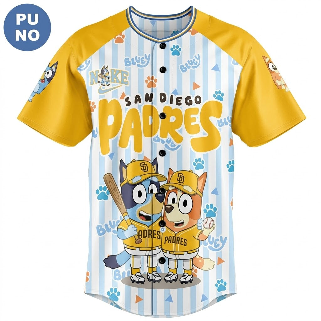 Custom Name - Padres x Bluey Bingo Day 2026 Baseball Jersey - All Size