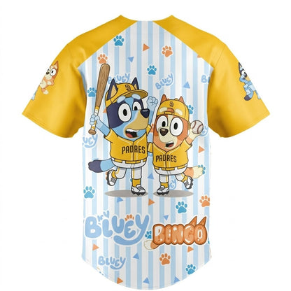 Custom Name - Padres x Bluey Bingo Day 2026 Baseball Jersey - All Size
