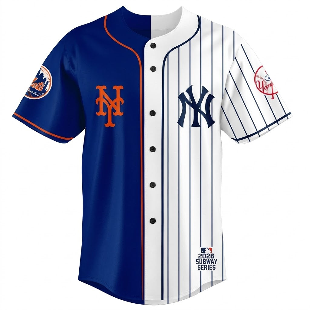 Custom Name - Yankees x Mets 2026 Subway Personalized Baseball Jersey - All Size